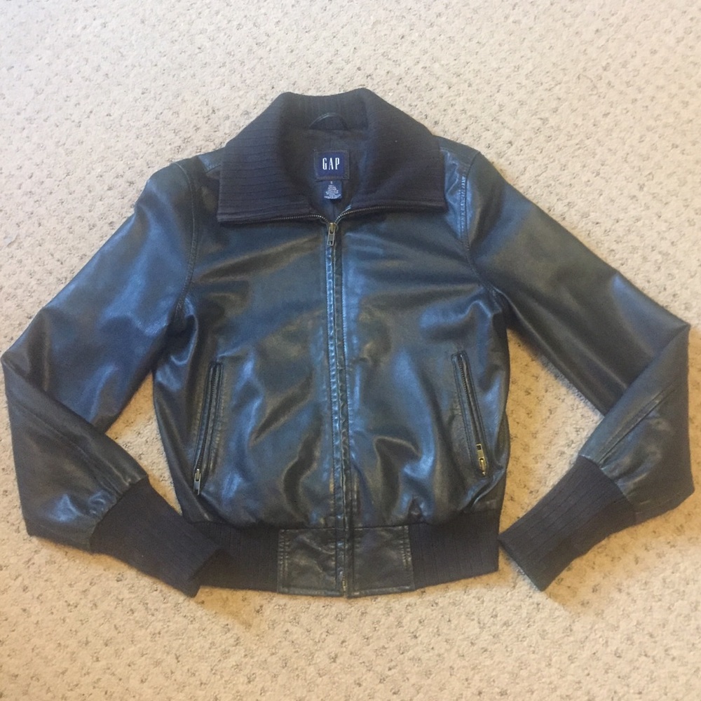 Gap leather bomber jacket
